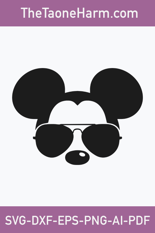 Disney Mickey Mouse With Sunglasses SVG and PNG - SVGbees