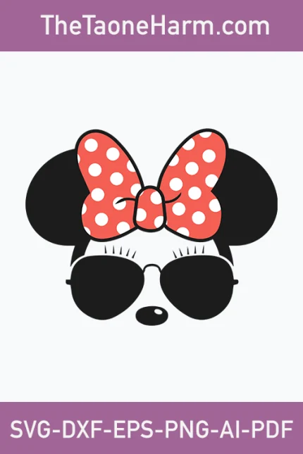 Minnie sunglasses svg,minnie mouse with sunglasses svg,minnie mouse sunglasses svg