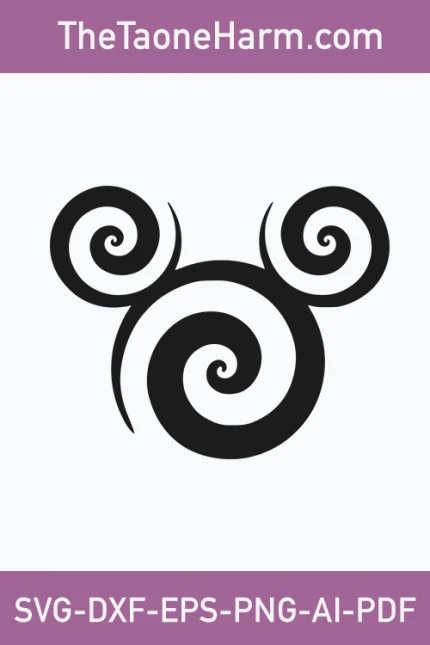 Mickey swirl svg, swirl mickey head svg, swirl mickey svg