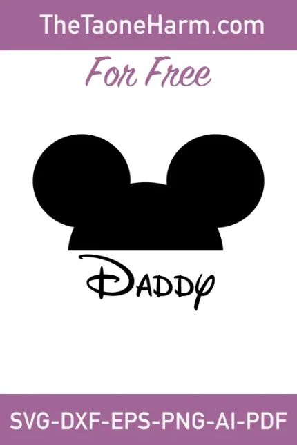 This image showcases our "Mickey Mouse Daddy of the Birthday Boy SVG" design, available in six versatile file formats (SVG, DXF, EPS, AI, PDF, PNG). The design features the iconic Mickey Mouse and the text "Daddy of the Birthday Boy," making it the perfect addition to your DIY crafting and party planning. Whether you're crafting vinyl decals, using a Cricut machine, or creating personalized party decorations, this free Disney SVG file adds a touch of Disney magic to your celebrations. Download it now and let your creativity shine as you bring smiles to your little one's special day with Mickey Mouse by your side.