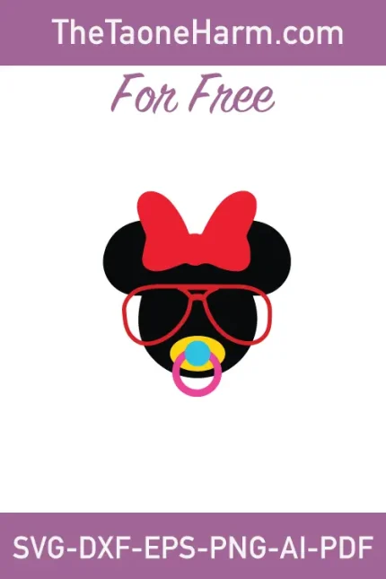 Unleash your creativity with our free Minnie Mouse Sunglasses SVG design. This enchanting artwork, available in 6 file formats (SVG, DXF, EPS, AI, PDF, PNG), showcases Minnie Mouse wearing stylish sunglasses, making it a must-have for Disney enthusiasts and those seeking free Disney SVG files for download.