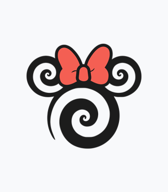 Minnie swirl svg, minnie mouse swirl svg, minnie mouse swirl silhouette svg