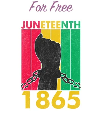 Commemorate the historic Juneteenth of 1865 with our free "Juneteenth 1865 SVG" design, available in six file formats (SVG, DXF, EPS, AI, PDF, PNG).