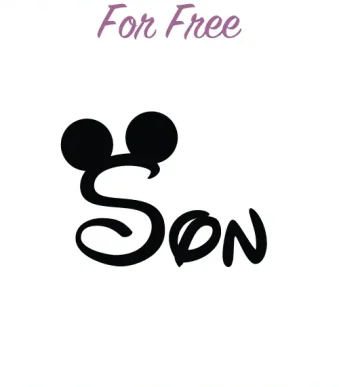 This captivating image showcases the "Mickey & Son SVG" design, available for free download on our online store. It is provided in six versatile file formats (SVG, DXF, EPS, AI, PDF, PNG) and beautifully depicts the heartwarming relationship between Mickey Mouse and his son, making it an ideal choice for Disney-inspired crafts.
