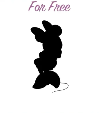 This image showcases a free Minnie Mouse Silhouette design available in six file formats. Minnie Mouse's iconic full-body silhouette is beautifully depicted, offering a wealth of creative possibilities. Download now and infuse your creations with the timeless appeal of Disney's Minnie Mouse.