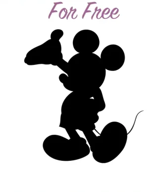 This image showcases a free Silhouette Mickey Mouse Clipart design available in six file formats. Mickey Mouse's beloved silhouette takes center stage, making it a versatile addition to your creative projects. Download now and infuse your creations with the timeless charm of Disney.